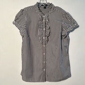 GAP Black and White Striped Blouse